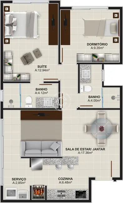 Foto 2 de Apartamento com 2 quartos à venda, 75m2 em Patronato, Santa Maria - RS