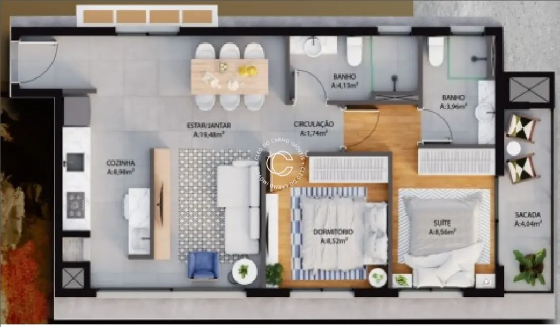 Foto 3 de Apartamento com 2 quartos à venda, 70m2 em Centro, Santa Maria - RS