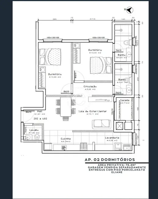Foto 9 de Apartamento com 2 quartos à venda, 76m2 em Nossa Senhora das Dores, Santa Maria - RS