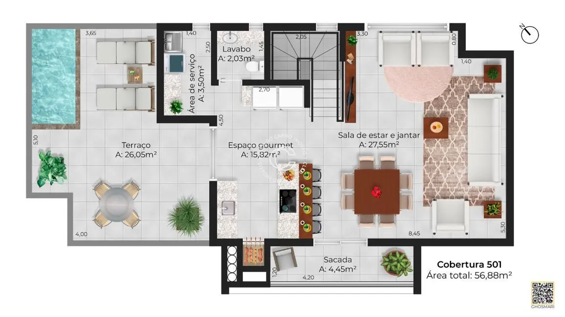 Foto 9 de Cobertura com 3 quartos à venda, 140m2 em Duque de Caxias, Santa Maria - RS