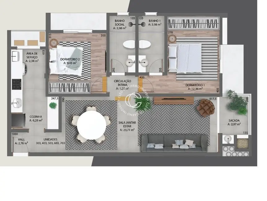 Foto 4 de Apartamento com 2 quartos à venda, 80m2 em Camobi, Santa Maria - RS