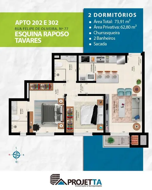 Foto 2 de Apartamento com 2 quartos à venda, 63m2 em Centro, Santa Maria - RS