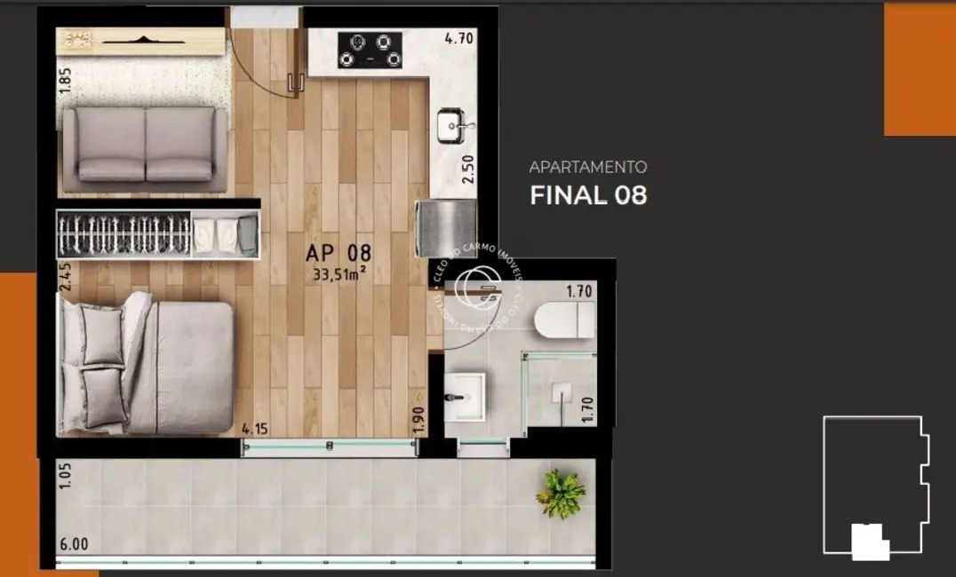 Foto 2 de Apartamento com 1 quarto à venda, 34m2 em Camobi, Santa Maria - RS