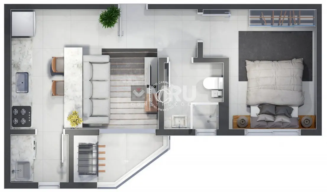 Foto 2 de Apartamento com 1 quarto à venda, 41m2 em Centro, Santa Maria - RS