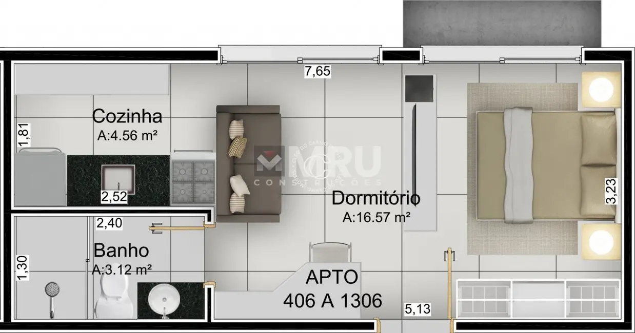 Foto 2 de Apartamento com 1 quarto à venda, 30m2 em Nossa Senhora do Rosário, Santa Maria - RS