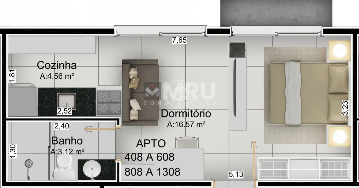 Apartamento com 1 quarto à venda, 29m2 em Nossa Senhora do Rosário, Santa Maria - RS - imagem 2 Foto 2 de Apartamento com 1 quarto à venda, 29m2 em Nossa Senhora do Rosário, Santa Maria - RS
