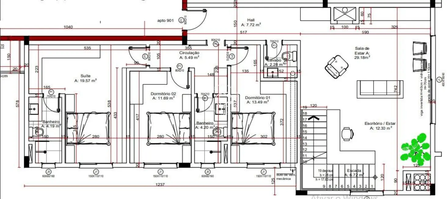 Foto 4 de Cobertura com 3 quartos à venda, 426m2 em Nossa Senhora de Lourdes, Santa Maria - RS