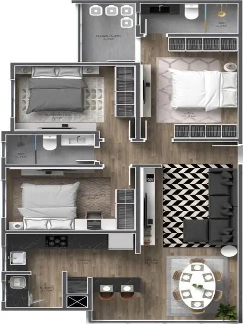 Apartamento com 3 quartos à venda, 80m2 em São João, Itajai - SC - imagem 9 Foto 9 de Apartamento com 3 quartos à venda, 80m2 em São João, Itajai - SC