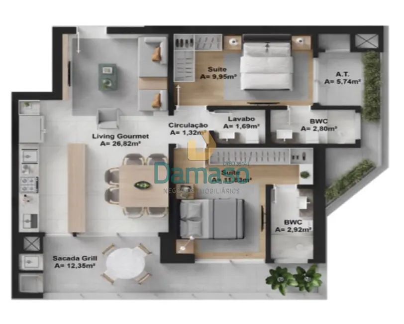 Foto 5 de Apartamento com 3 quartos à venda, 162m2 em Fazendinha, Itajai - SC
