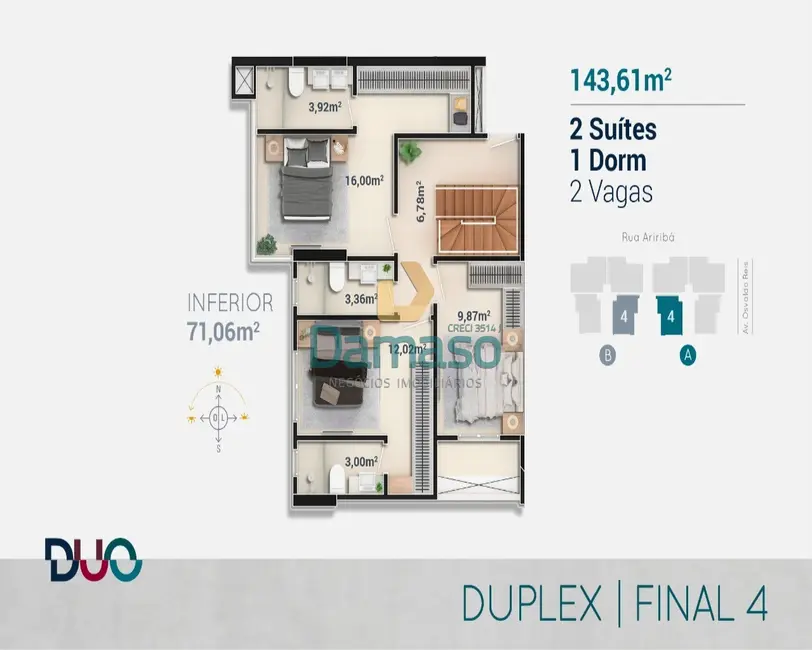 Foto 6 de Apartamento com 3 quartos à venda, 144m2 em Itajai - SC