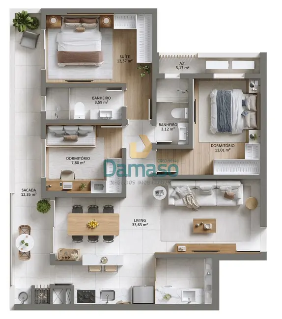 Foto 4 de Apartamento com 2 quartos à venda, 74m2 em Vila Operária, Itajai - SC