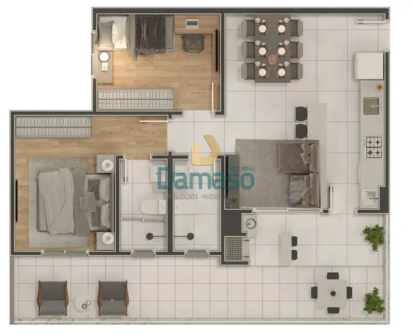 Apartamento com 2 quartos à venda, 59m2 em Cordeiros, Itajai - SC - imagem 8 Foto 8 de Apartamento com 2 quartos à venda, 59m2 em Cordeiros, Itajai - SC