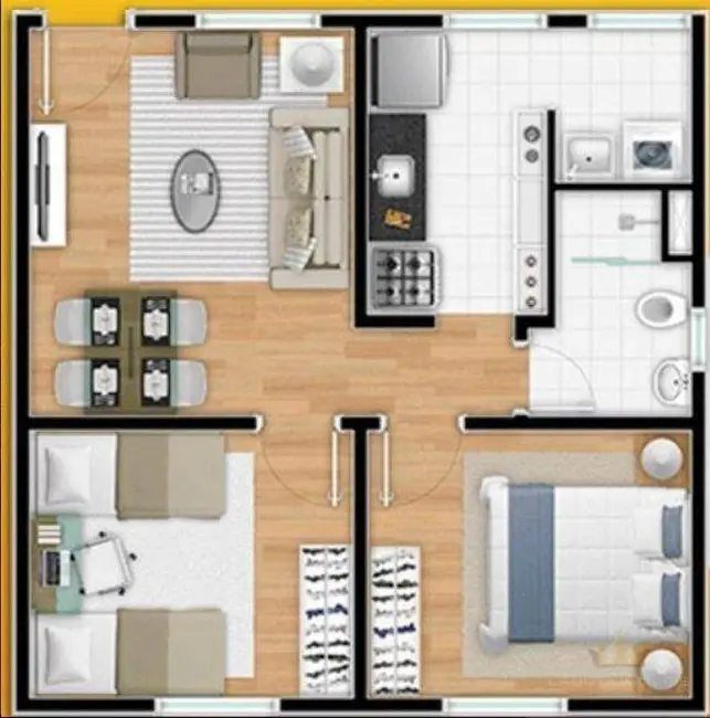 Foto 8 de Apartamento com 2 quartos à venda, 45m2 em Residencial Guairá, Sumare - SP