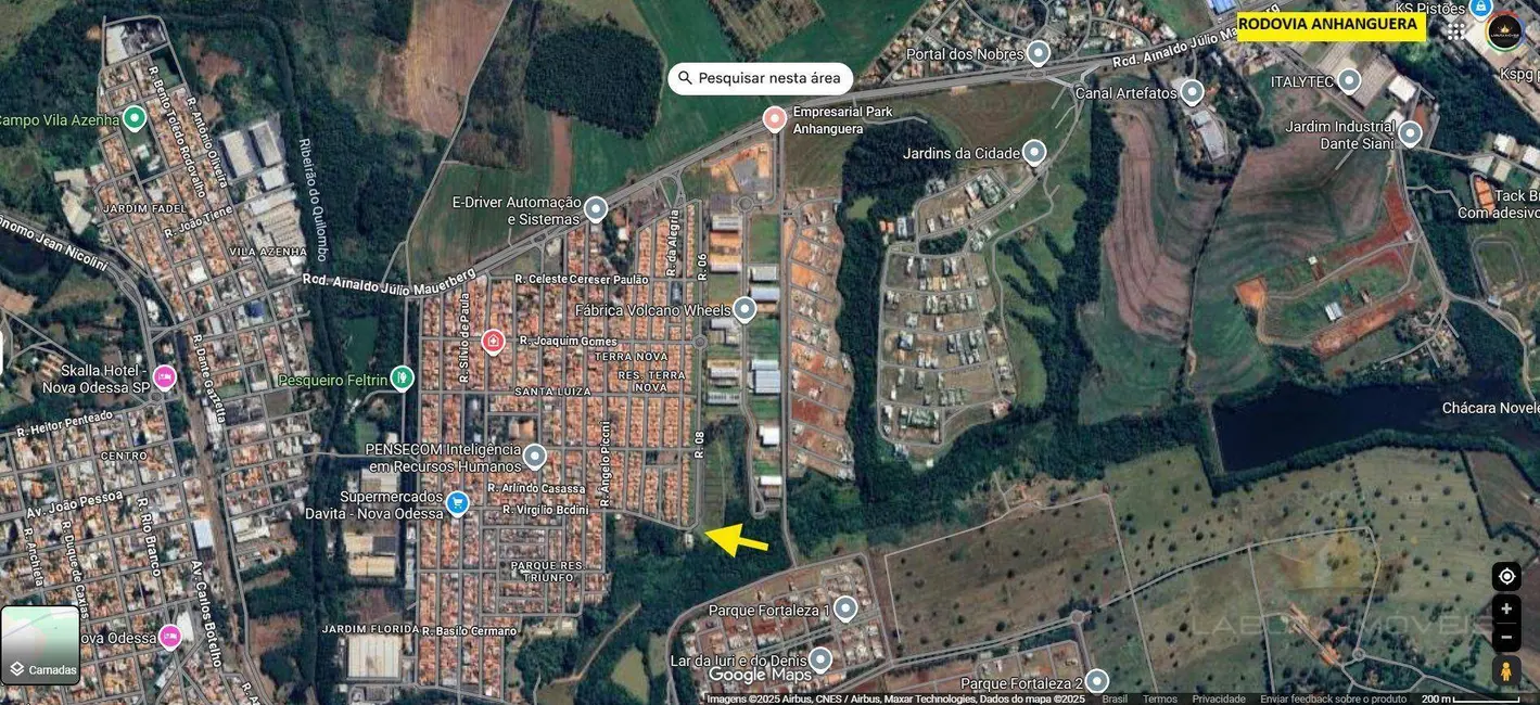 Foto 2 de Terreno / Lote à venda, 1943m2 em Jardim Residencial Fibra, Nova Odessa - SP