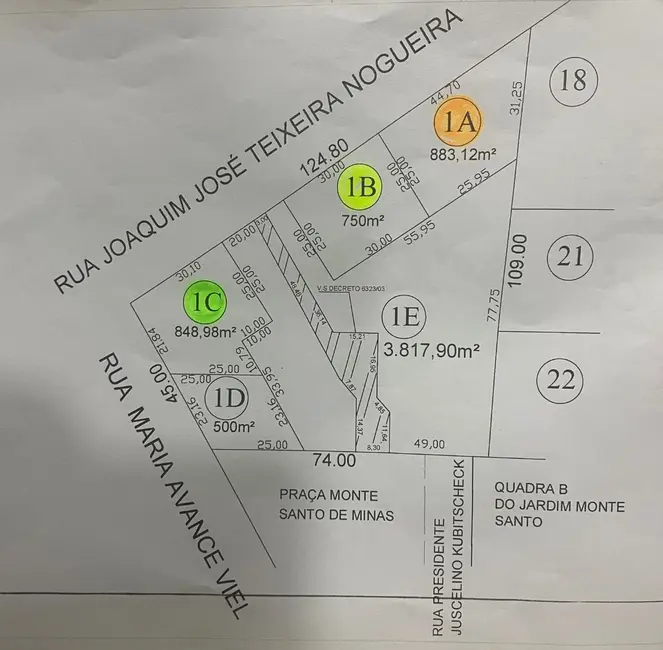 Foto 5 de Terreno / Lote à venda, 125m2 em Jardim Monte Santo, Sumare - SP