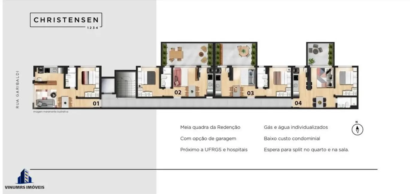 Foto 8 de Apartamento com 1 quarto à venda, 37m2 em Bom Fim, Porto Alegre - RS