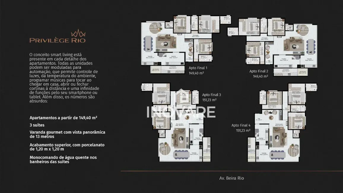 Apartamento com 3 quartos à venda, 149m2 em Itumbiara - GO - imagem 4 Foto 4 de Apartamento com 3 quartos à venda, 149m2 em Itumbiara - GO