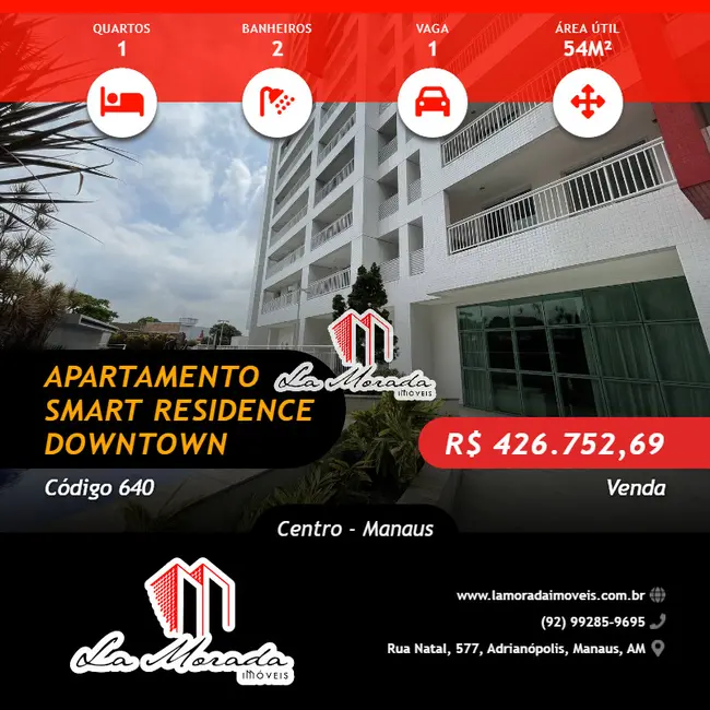 Foto 1 de Apartamento com 1 quarto à venda, 54m2 em Centro, Manaus - AM