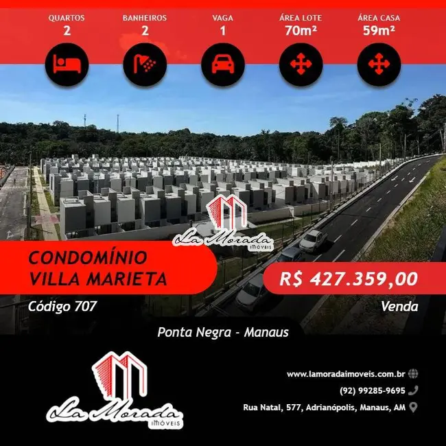 Casa de Condomínio com 2 quartos à venda, 59m2 em Ponta Negra, Manaus - AM - imagem 1 Foto 1 de Casa de Condomínio com 2 quartos à venda, 59m2 em Ponta Negra, Manaus - AM