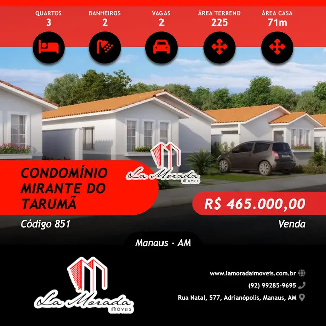 Foto 1 de Casa de Condomínio com 3 quartos à venda, 71m2 em Iranduba - AM