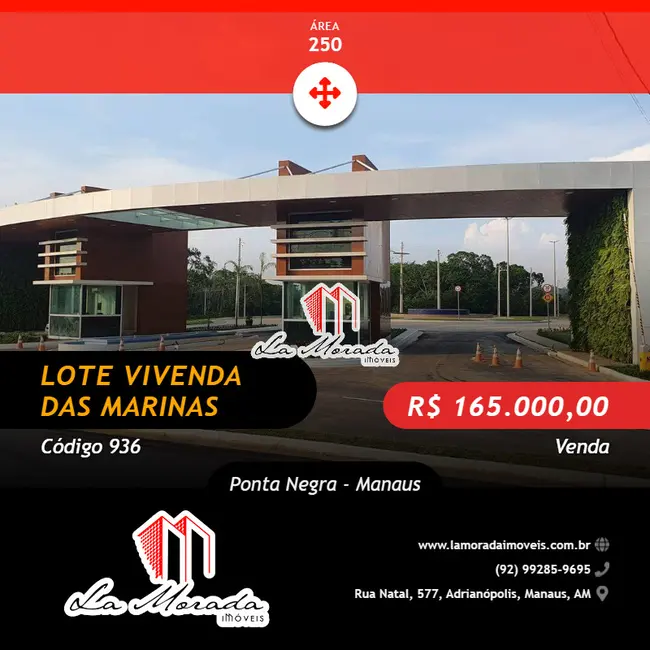 Foto 1 de Lote de Condomínio à venda, 250m2 em Ponta Negra, Manaus - AM