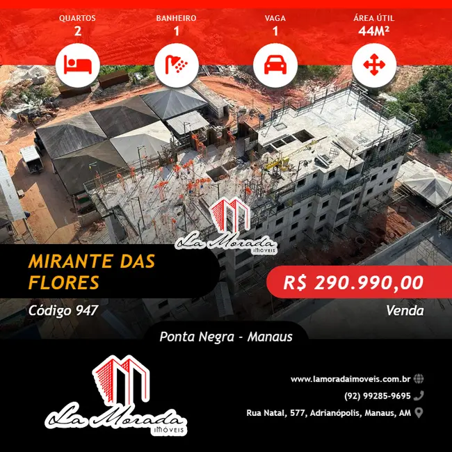 Foto 1 de Apartamento com 2 quartos à venda, 44m2 em Ponta Negra, Manaus - AM
