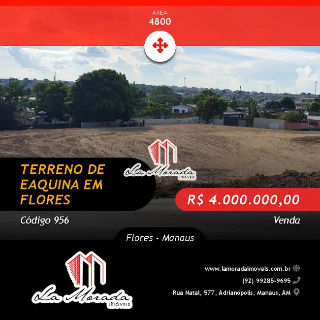 Foto 1 de Terreno / Lote à venda, 4800m2 em Flores, Manaus - AM