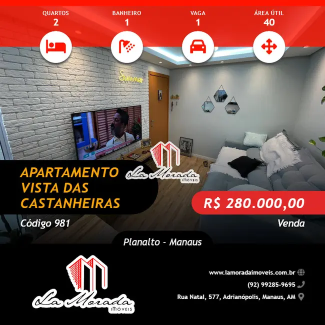 Foto 1 de Apartamento com 2 quartos à venda, 40m2 em Planalto, Manaus - AM