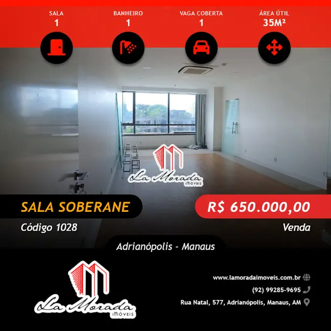 Foto 1 de Sala Comercial à venda, 35m2 em Adrianópolis, Manaus - AM