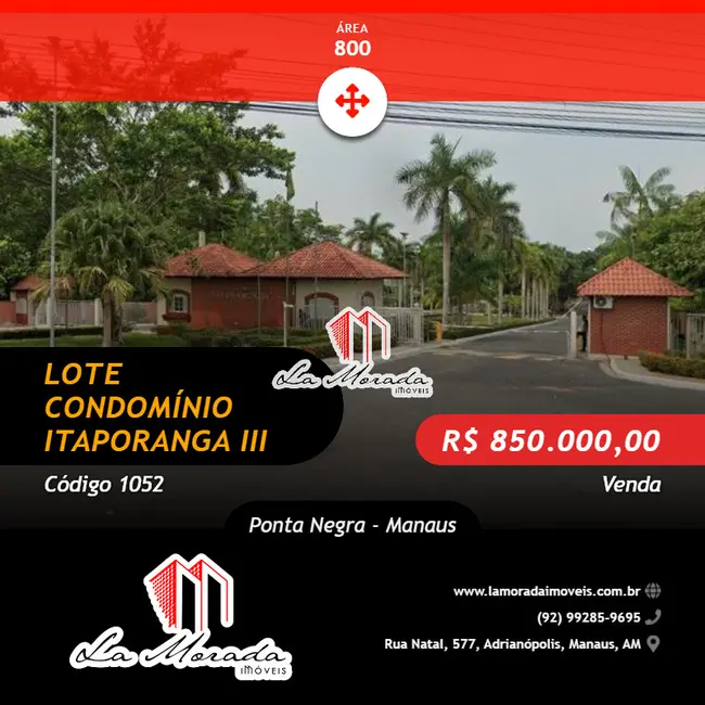 Foto 1 de Lote de Condomínio à venda, 800m2 em Ponta Negra, Manaus - AM