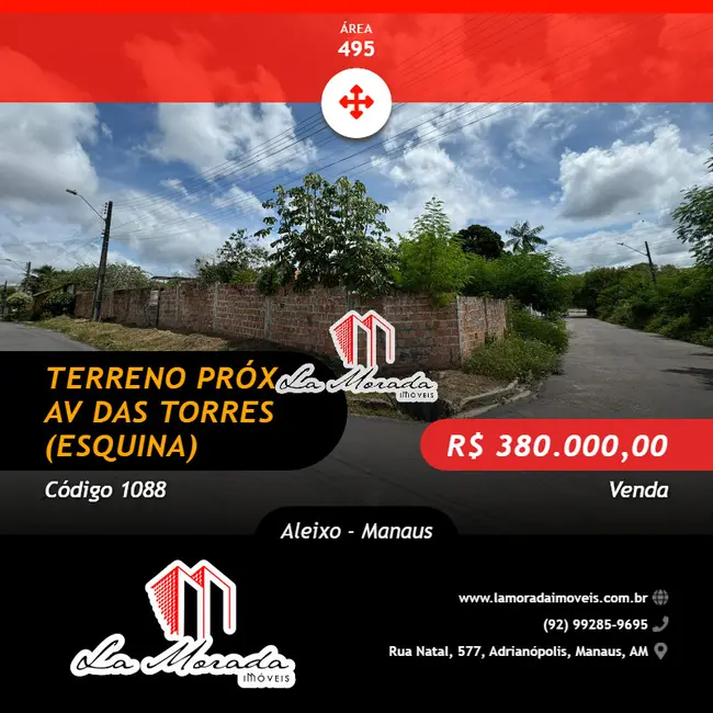 Foto 1 de Terreno / Lote à venda, 495m2 em Aleixo, Manaus - AM