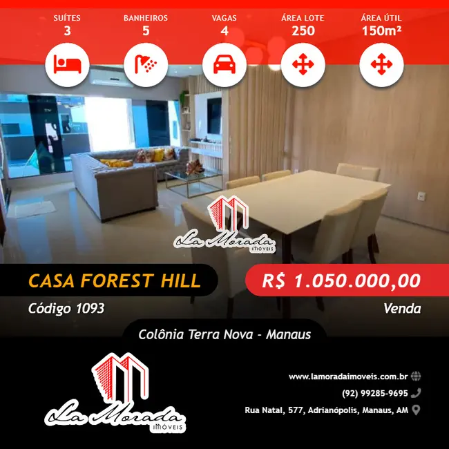 Foto 1 de Casa com 3 quartos à venda, 150m2 em Colônia Terra Nova, Manaus - AM