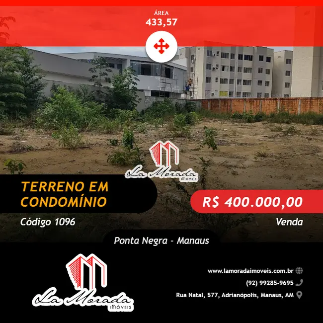 Foto 1 de Lote de Condomínio à venda, 434m2 em Ponta Negra, Manaus - AM