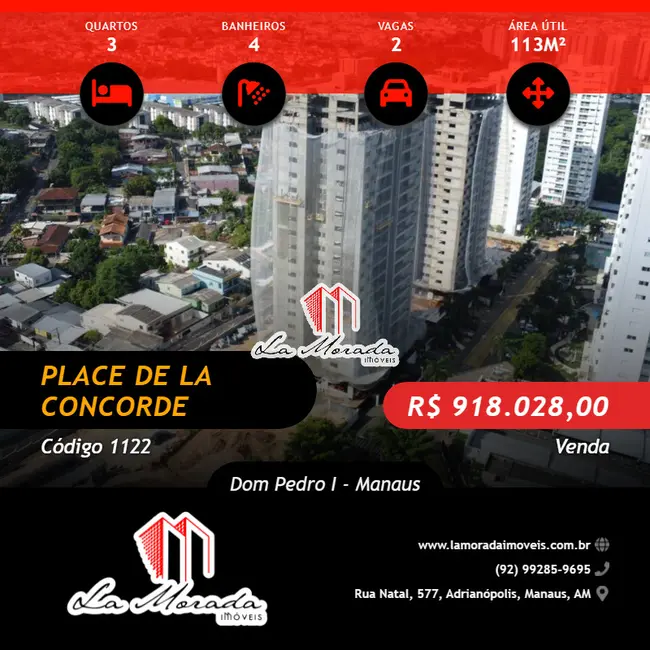 Foto 1 de Apartamento com 3 quartos à venda, 113m2 em Dom Pedro I, Manaus - AM