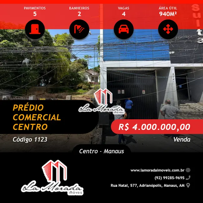 Foto 1 de Sala Comercial à venda, 940m2 em Centro, Manaus - AM