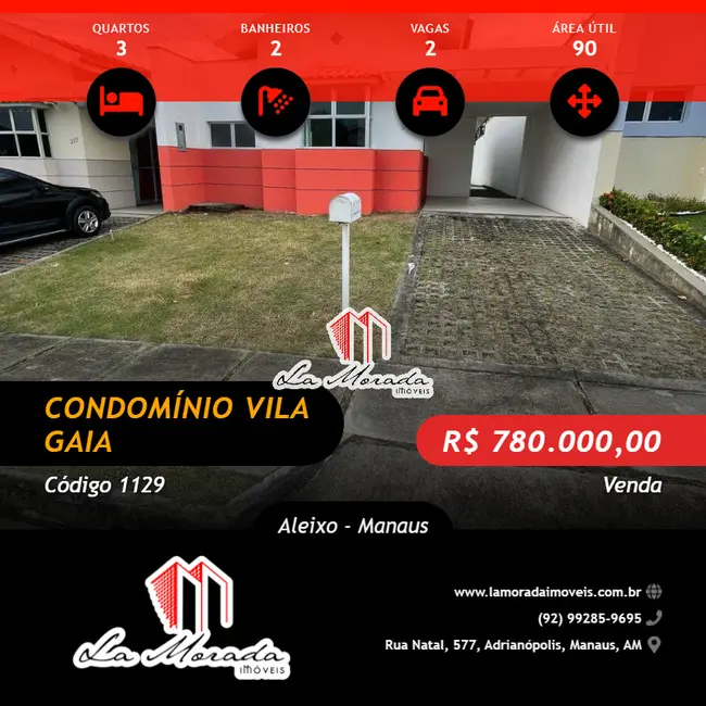 Foto 1 de Casa de Condomínio com 3 quartos à venda, 90m2 em Aleixo, Manaus - AM