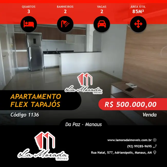 Foto 1 de Apartamento com 3 quartos à venda, 85m2 em Da Paz, Manaus - AM