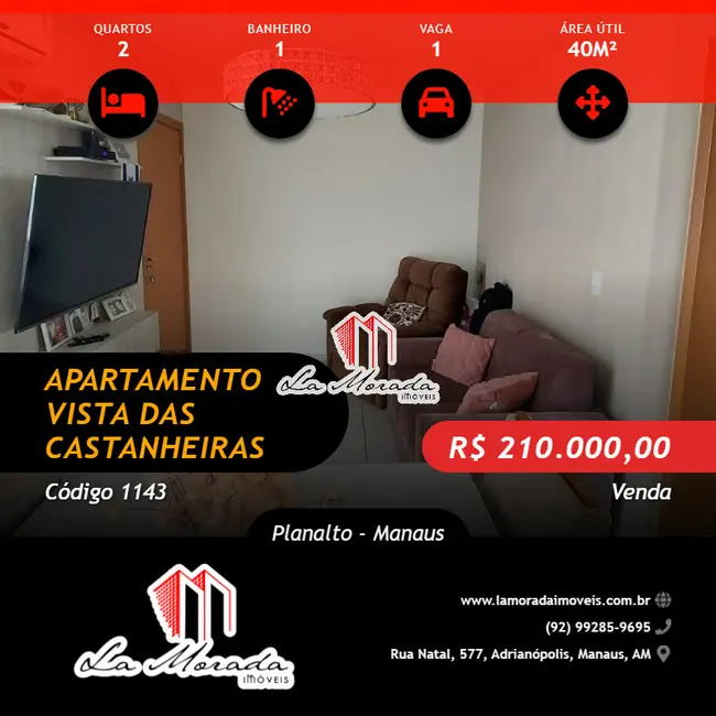Foto 1 de Apartamento com 2 quartos à venda, 40m2 em Planalto, Manaus - AM