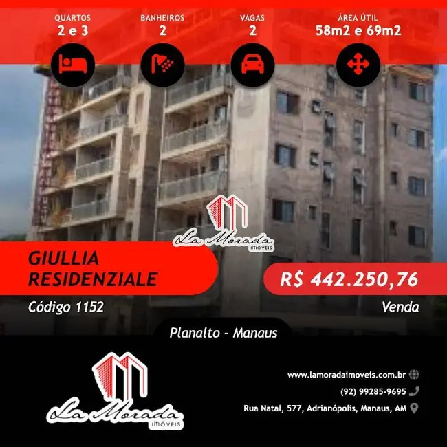 Foto 1 de Apartamento com 3 quartos à venda, 73m2 em Planalto, Manaus - AM