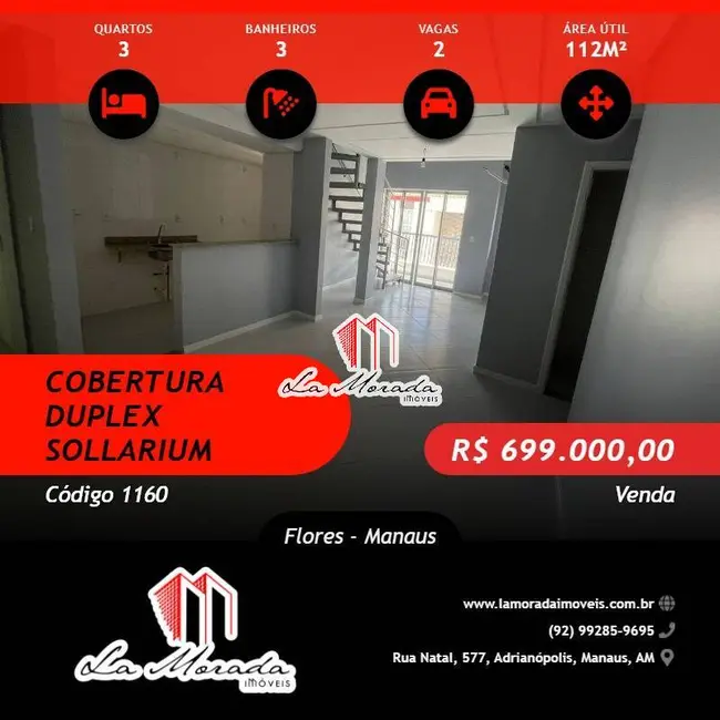 Foto 1 de Apartamento com 3 quartos à venda, 112m2 em Flores, Manaus - AM