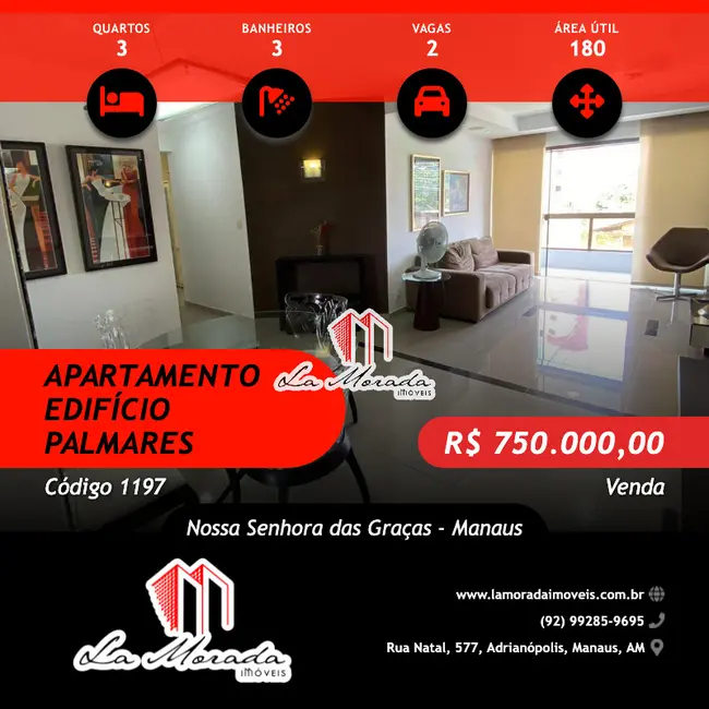 Foto 1 de Apartamento com 3 quartos à venda, 180m2 em Nossa Senhora das Graças, Manaus - AM