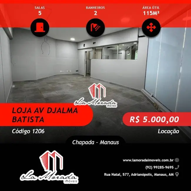 Foto 1 de Loja para alugar, 115m2 em Chapada, Manaus - AM