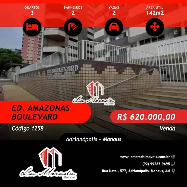Foto 1 de Apartamento com 3 quartos à venda, 142m2 em Adrianópolis, Manaus - AM