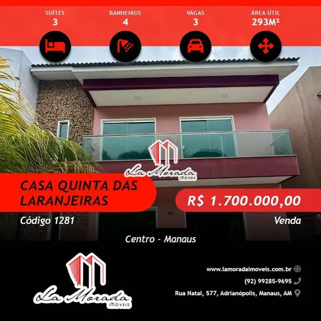 Foto 1 de Casa com 3 quartos à venda, 293m2 em Centro, Manaus - AM