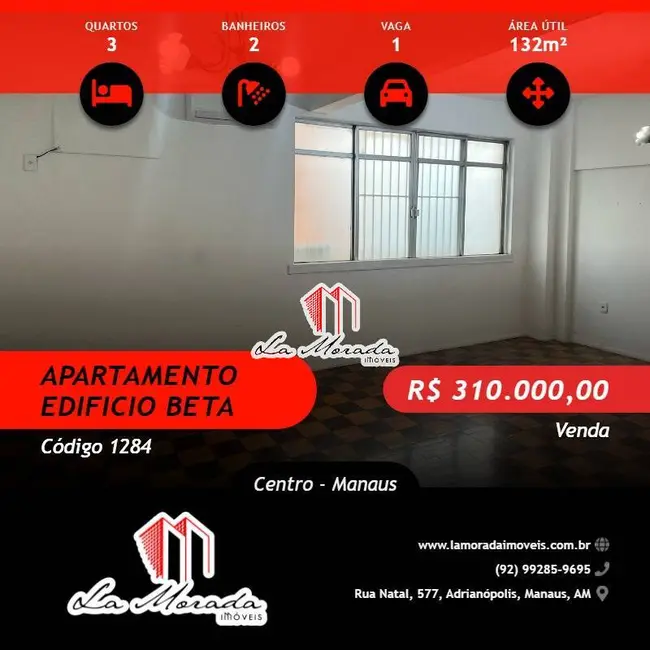 Foto 1 de Apartamento com 3 quartos à venda, 132m2 em Centro, Manaus - AM