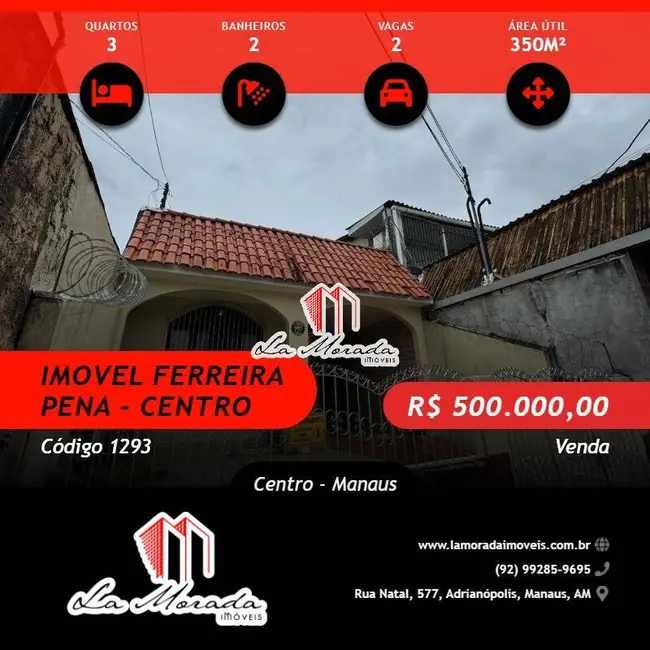 Foto 1 de Casa com 3 quartos à venda, 350m2 em Centro, Manaus - AM