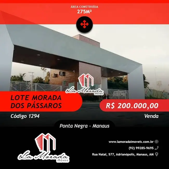 Foto 1 de Lote de Condomínio à venda em Ponta Negra, Manaus - AM