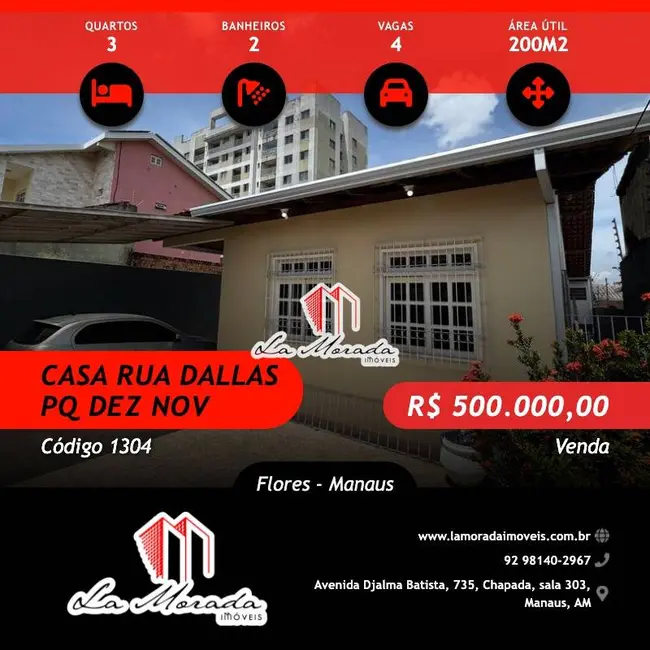 Foto 1 de Casa com 2 quartos à venda, 200m2 em Flores, Manaus - AM