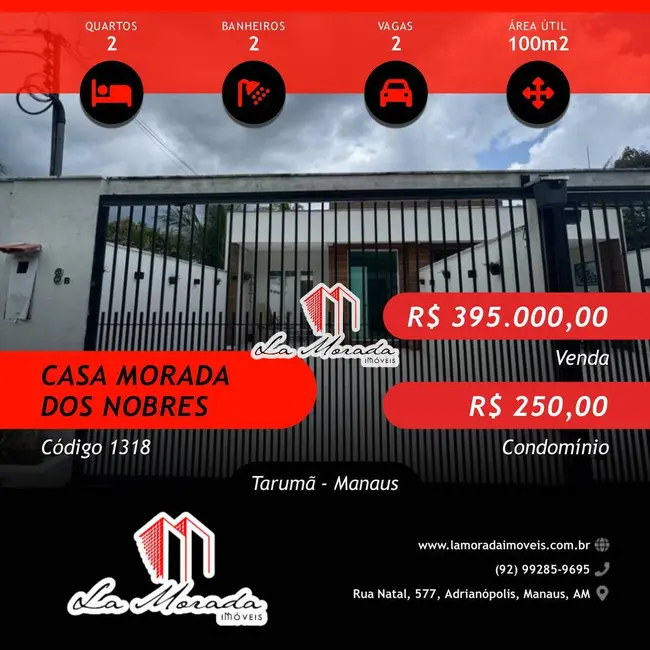 Foto 1 de Casa com 2 quartos à venda, 100m2 em Tarumã, Manaus - AM