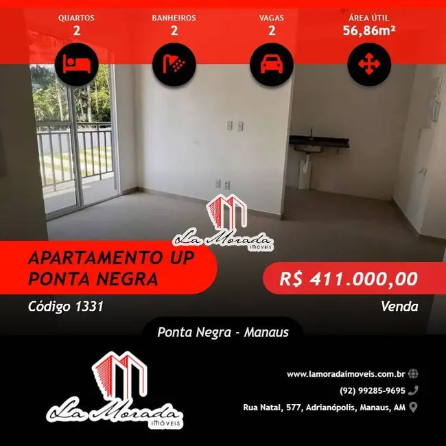 Foto 1 de Apartamento com 2 quartos à venda, 57m2 em Ponta Negra, Manaus - AM